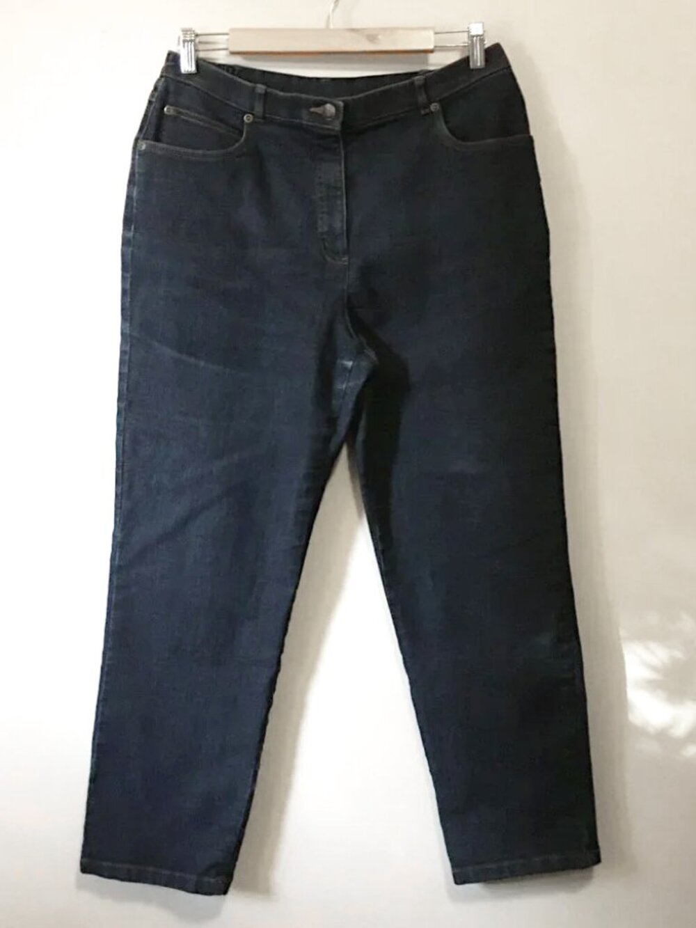 Vintage Allison Daley Mom Jeans 12P Petite Dark Blue Stretchy Elastic Waist